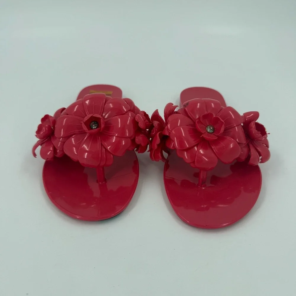 Kate Spade New York Jaylee Slide Sandals Womens US 7 Red Floral Comfort Slip On